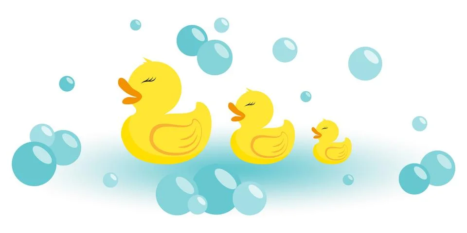 Rubber ducks. Icon. Vector. Flat. Stock Illustration