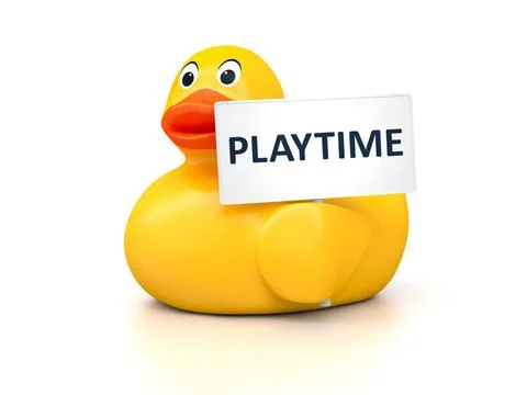 Rubber Ducky An image of a nice rubber duck with text playtime Copyright: ... Stock Photos