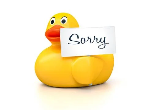 Rubber Ducky An image of a nice rubber duck with text sorry Copyright: xZo... Stock Photos
