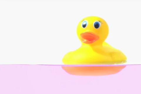 Rubber Ducky pink water - NTSC Stock Footage