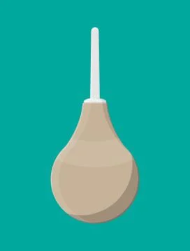 Rubber enema with plastic tip. Stock Illustration