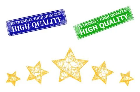 Rubber Extremely High Quality Stamp Imitations and Polygonal Mesh 5 Star Rating Stock Illustration