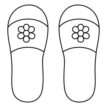 Rubber flip flops for swimming pool, spa. Comfortable summer shoes for women. Stock Illustration