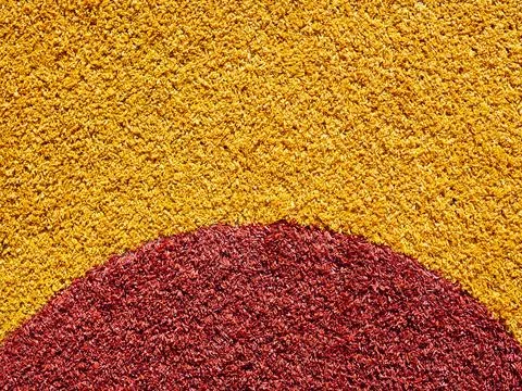Rubber flooring creating colorful pattern for playground surface Stock Photos