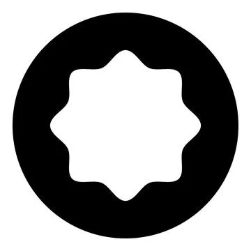 Rubber gasket puck under rounded octagon in circle icon black color vector .. Stock Illustration