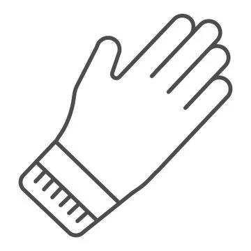 Rubber gauntlets thin line icon. Garden glove vector illustration isolated on Stock Illustration
