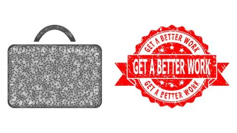 Rubber Get a Better Work Seal and Network Case Icon Illustrazione stock