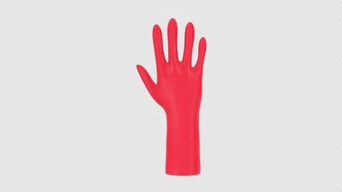 Rubber Glove Rotating on a Transparent Background. Seamless Loop. 4K Stock Footage 312029054