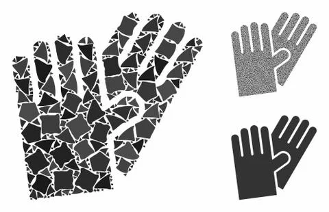 Rubber gloves Composition Icon of Humpy Elements Stock Illustration