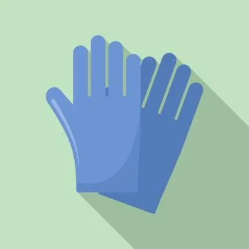 Rubber gloves icon, flat style Stock Illustration