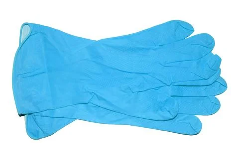 Rubber gloves on a white background. Stock Photos