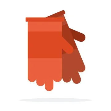 Rubber gloves for work at home flat isolated Stock Illustration