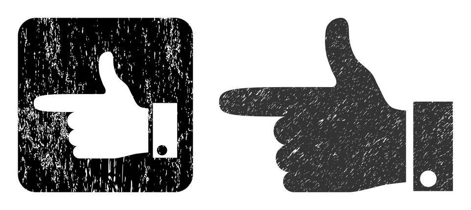Rubber Hand Pointer Left Hole Stamp Seal Stock Illustration