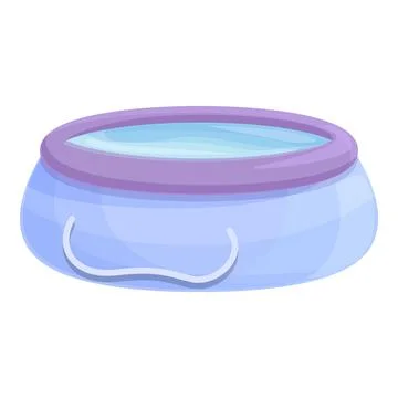 Rubber inflatable pool icon cartoon . Float swim Stock Illustration