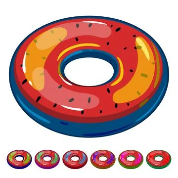 Rubber inflatable ring cartoon vector graphic Stock Illustration
