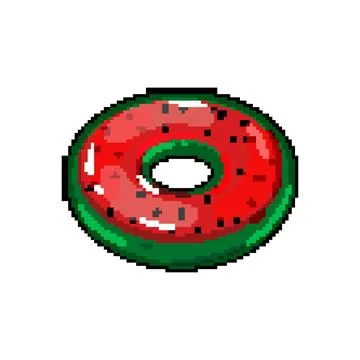 Rubber inflatable ring pixel art vector illustration 스톡 일러스트