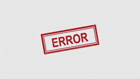 Rubber Ink stamp in red with Error text animation Stock Footage 303090297