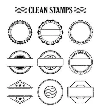 Rubber ink stamps vector set Stock Illustration