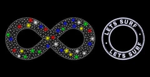 Rubber Lets Surf Seal and Light Net Infinity Stock Illustration