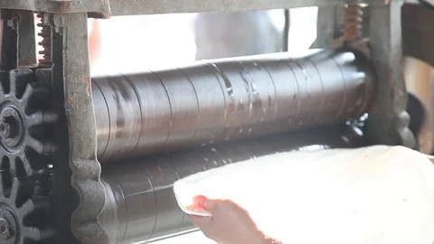 Rubber Making Machine with sound Stock Footage 104417959