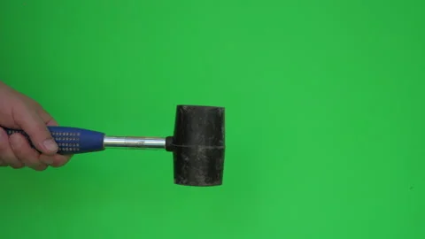 Rubber Mallet E on Green Screen Chroma Key Pt2 of 15 Stock Footage 241105564