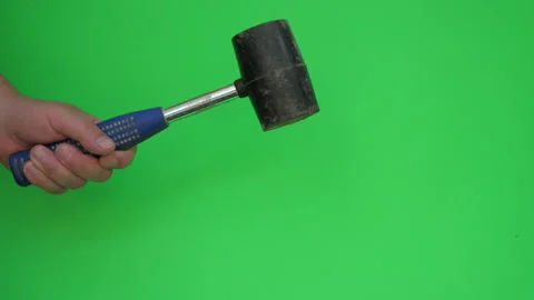 Rubber Mallet E on Green Screen Chroma Key Pt1 of 15 Stock Footage 241105867