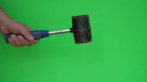 Rubber Mallet E on Green Screen Chroma Key Pt5 of 15 Stock Footage 241106018