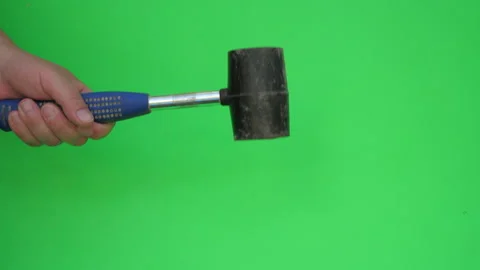 Rubber Mallet E on Green Screen Chroma Key Pt7 of 15 Stock Footage 241106418