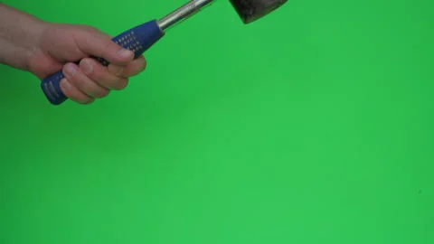 Rubber Mallet E on Green Screen Chroma Key Pt12 of 15 Stock Footage 241106694