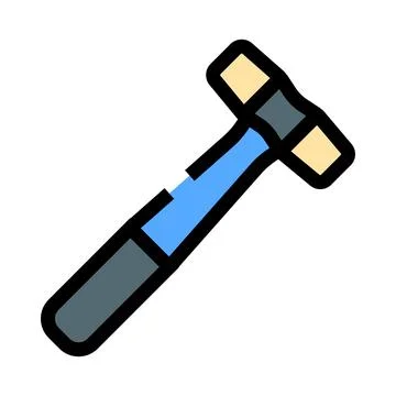 Rubber mallet soft faced hammer tool icon illustration Illustration