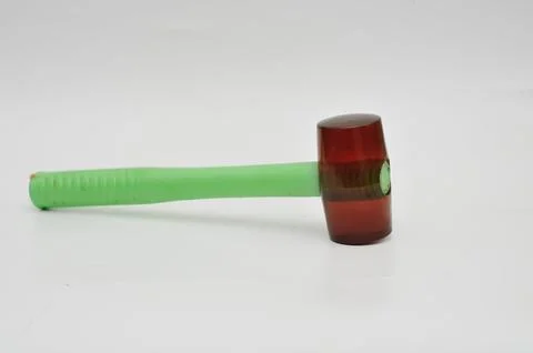 Rubber mallet on white background Foto stock