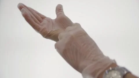 Rubber mecin gloves Stock Footage 130864737
