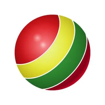 Rubber multicolored ball - modern vector realistic isolated object Stock Illustration