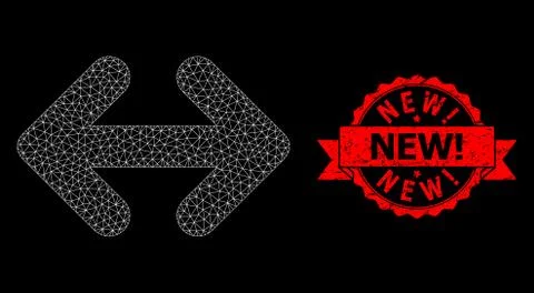 Rubber New! Stamp and Web Mesh Exchange Arrows Horizontally Stockillustratie