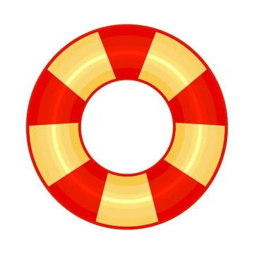 Rubber or inflatable ring isolated on white background. Stock Illustration