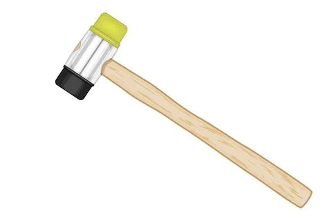 Rubber or soft hammer isolated on white background. Rubber mallet. Stock Illustration
