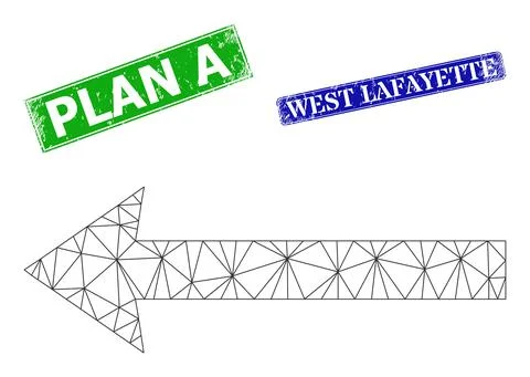 Rubber Plan A Imprints and Triangular Mesh Send Left Icon Stock Illustration