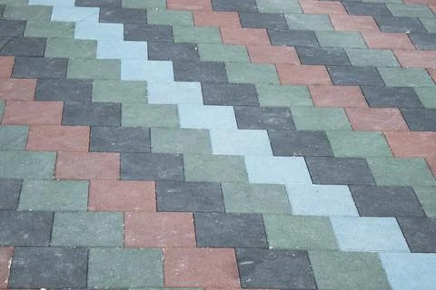 Rubber playground flooring geometric pattern texture Stock Photos