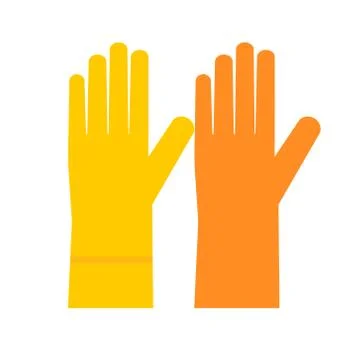 Rubber protective gloves. Vector illustration. Illustrazione stock