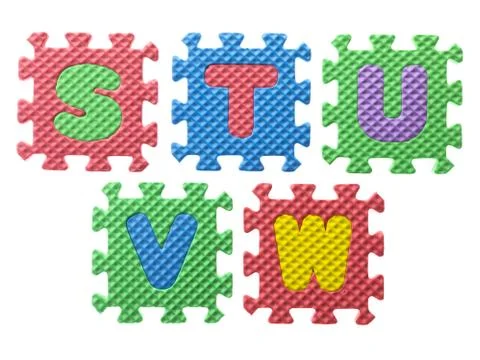 Rubber puzzle with alphabets Stock Photos