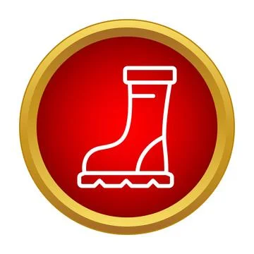Rubber rain boot protecting feet from water icon Stock Illustration