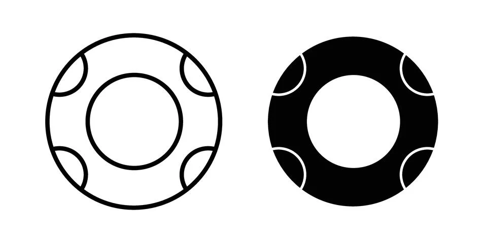 Rubber ring icon set. Vector EPS 10 스톡 일러스트