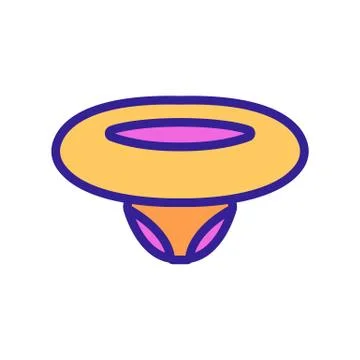 Rubber ring with protective bottom icon vector outline illustration Stock Illustration