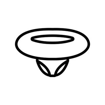 Rubber ring with protective bottom icon vector outline illustration Stock Illustration