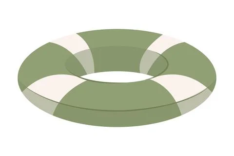 Rubber ring for the summer pool green color. Illustrazione stock