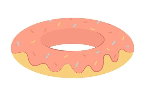 Rubber ring for the summer pool Illustrazione stock