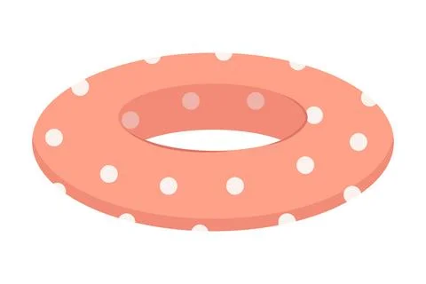 Rubber ring for the summer pool of red color. Illustrazione stock