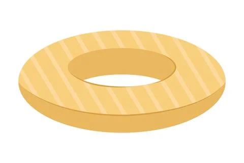 Rubber ring for the summer pool of yellow color. Illustrazione stock