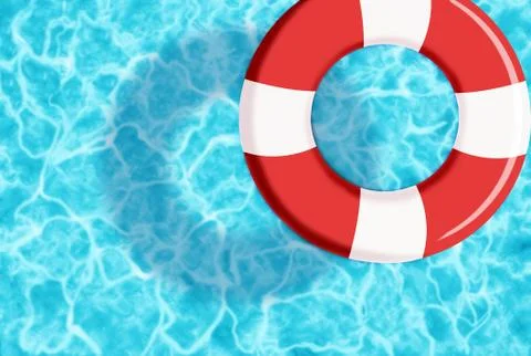 RUBBER RING ON WATER PROJECTING A SHADOW Ilustración de archivo