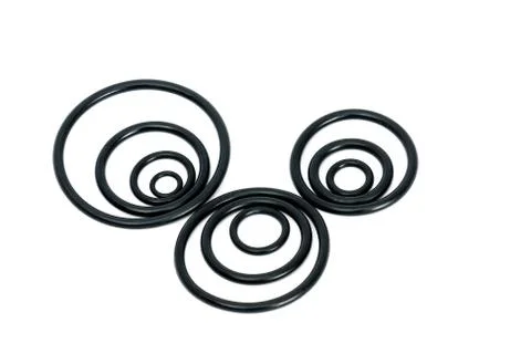 Rubber rings in three groups Stock Photos